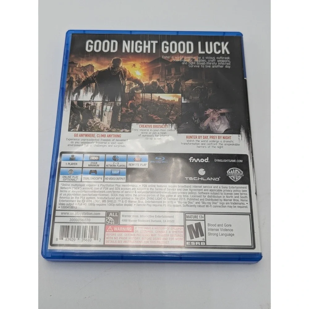 Dying Light for Playstation 4 PS4 Tested Sony